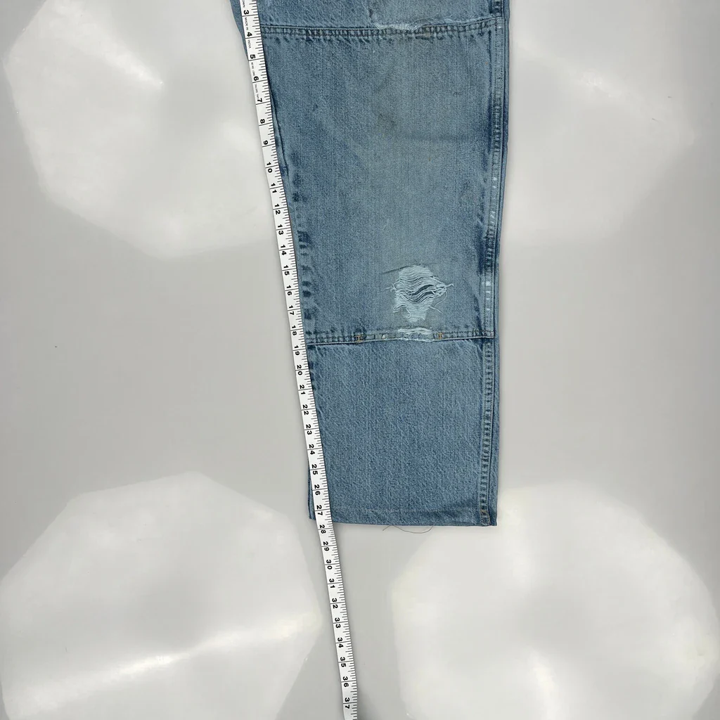 Dickies Double Knee Jeans - 36W 28L Light Wash Denim - Image 5