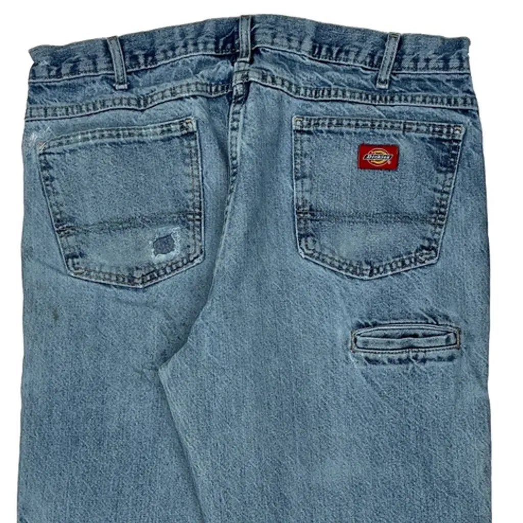 Dickies Double Knee Jeans - 36W 28L Light Wash Denim - Image 7