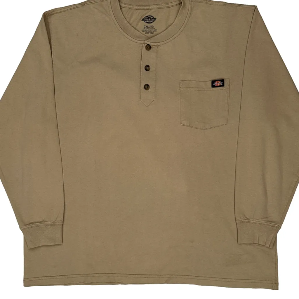 Dickies Long Sleeve T-Shirt - 2XL Beige Cotton - Image 5