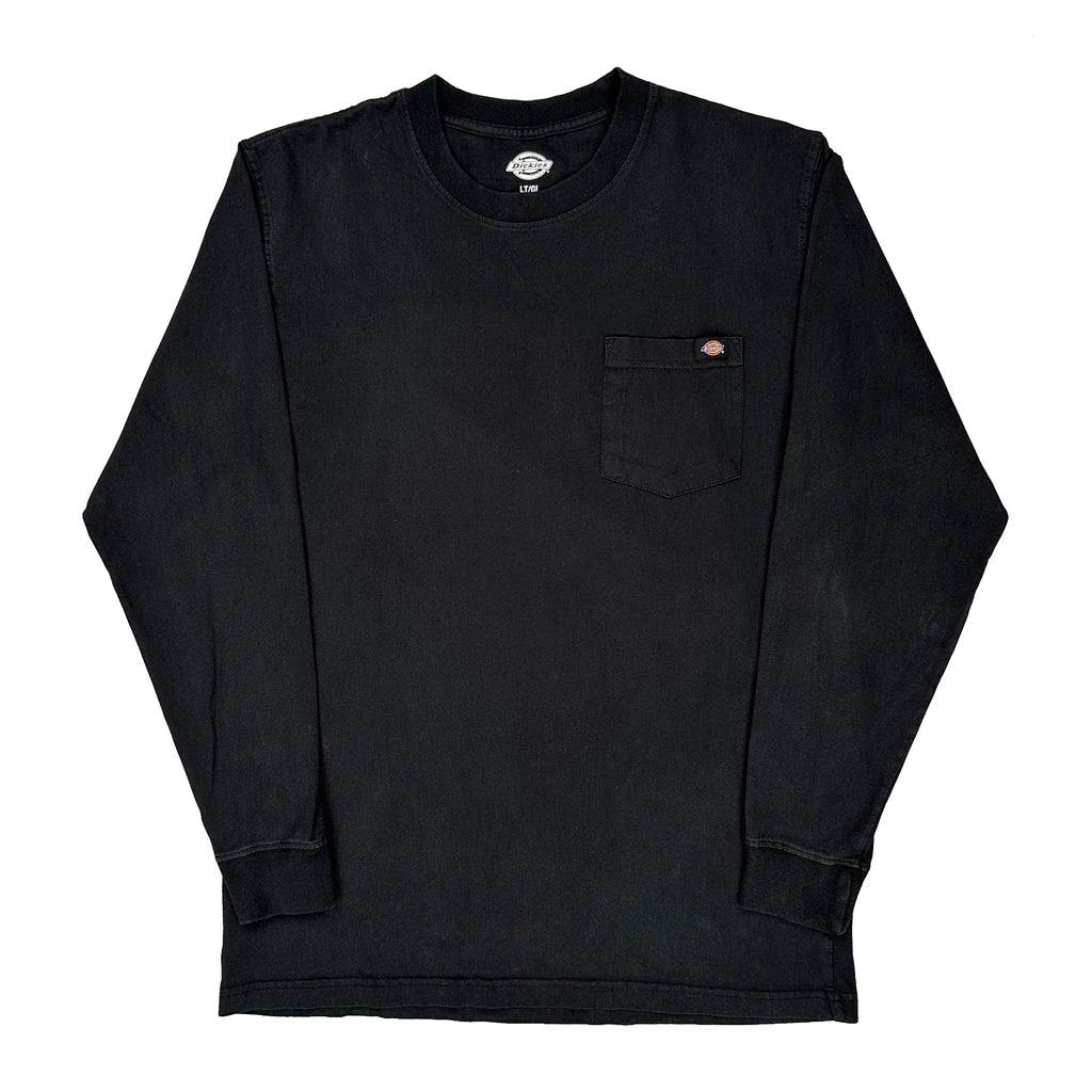 Dickies Tall Long Sleeve T-Shirt - Large Black Cotton