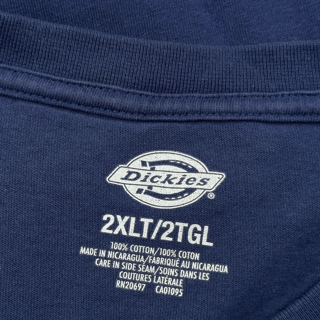 Dickies Tall Long Sleeve T-Shirt - 2XL Blue Cotton - Image 3