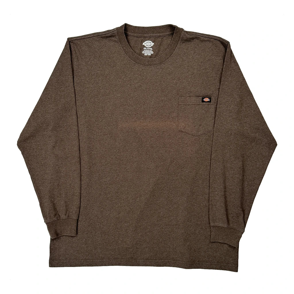 Dickies Long Sleeve T-Shirt - 2XL Brown Cotton Blend