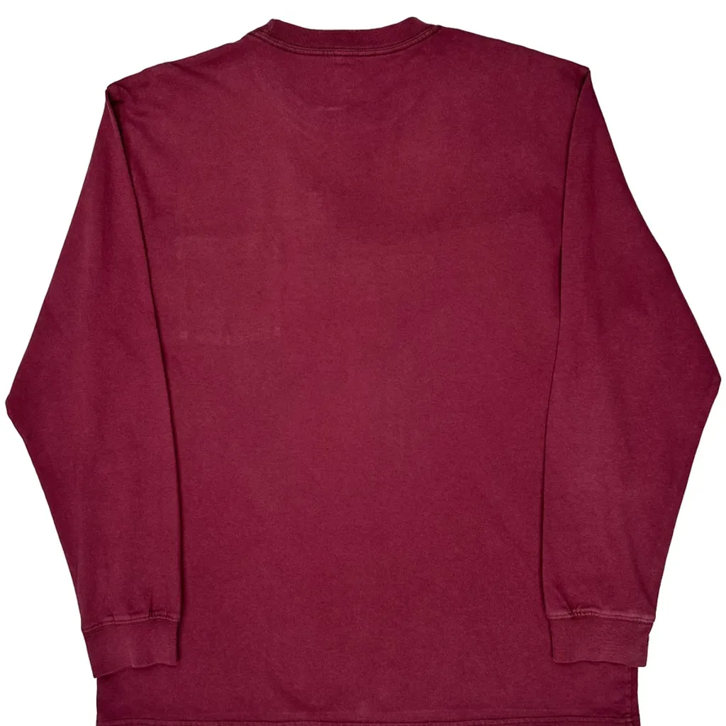 Dickies Long Sleeve T-Shirt - Large Burgundy Cotton - Image 5