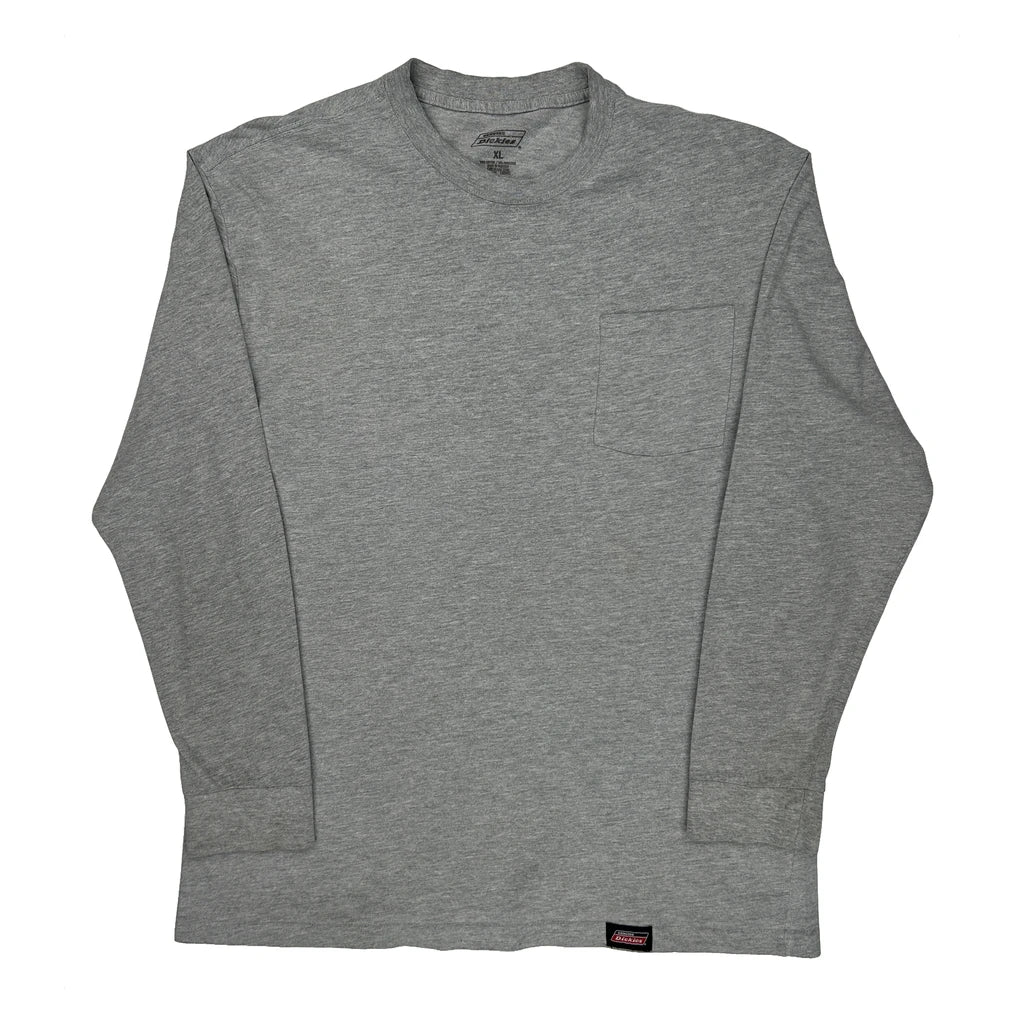 Dickies Long Sleeve T-Shirt - XL Gray Cotton Blend