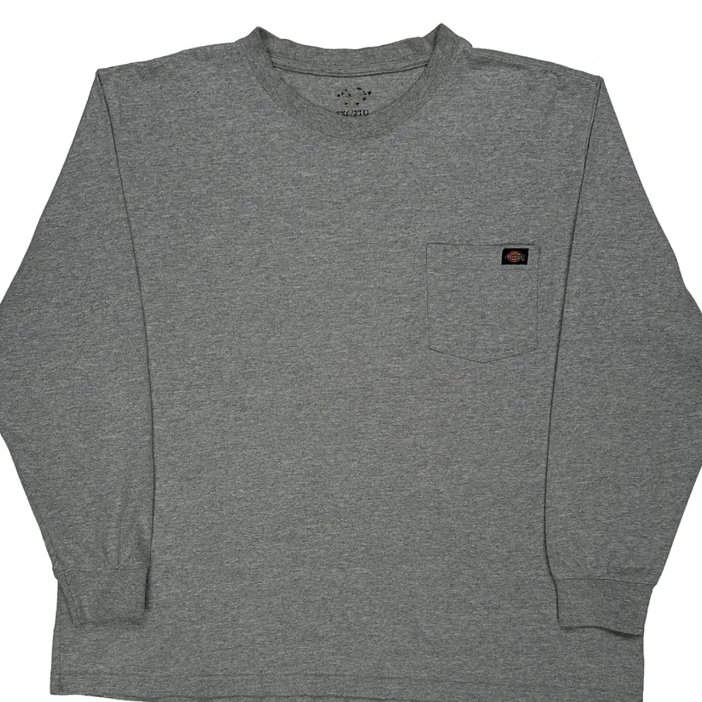 Dickies Long Sleeve T-Shirt - 2XL Grey Cotton Blend - Image 4