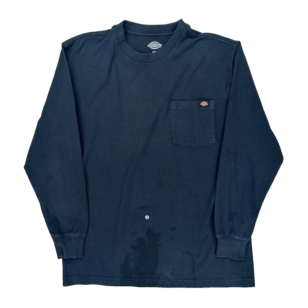 Dickies Long Sleeve T-Shirt - Medium Navy Cotton