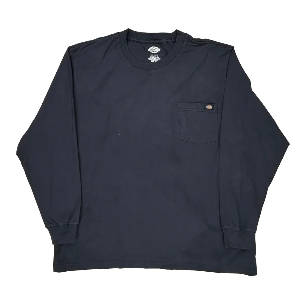 Dickies Long Sleeve T-Shirt - 2XL Navy Cotton