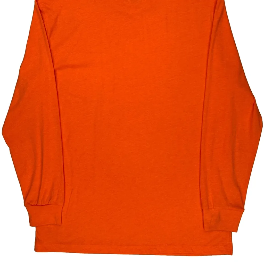 Dickies Tall Long Sleeve T-Shirt - Large Orange Polyester Blend - Image 7