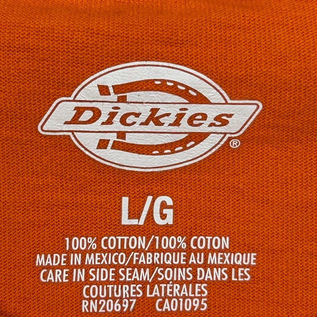 Dickies Long Sleeve T-Shirt - Large Orange Cotton - Image 3