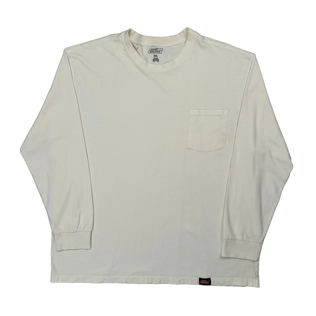 Dickies Long Sleeve T-Shirt - 2XL White Cotton