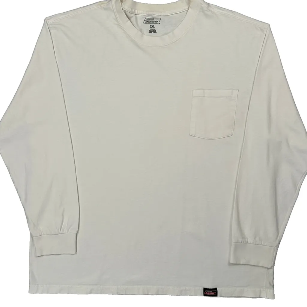 Dickies Long Sleeve T-Shirt - 2XL White Cotton - Image 4