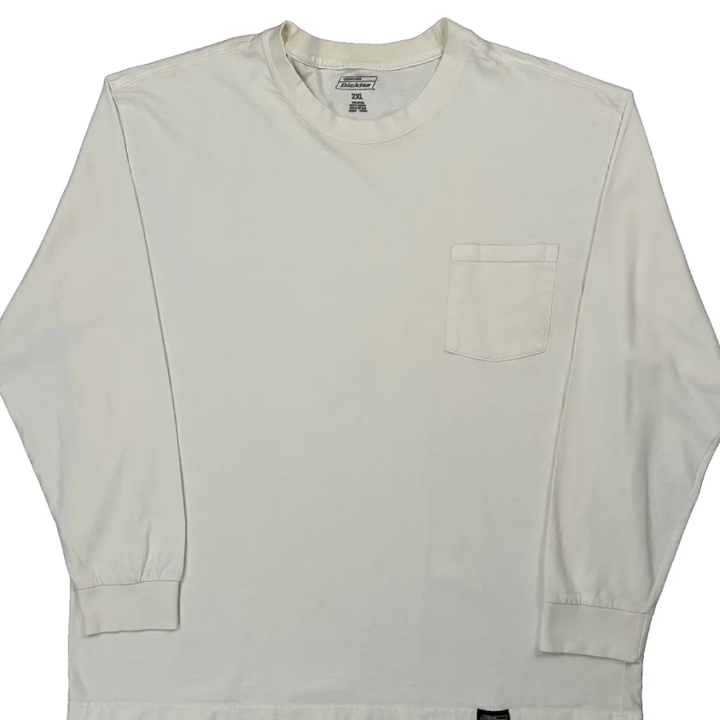 Dickies Long Sleeve T-Shirt - 2XL White Cotton - Image 5