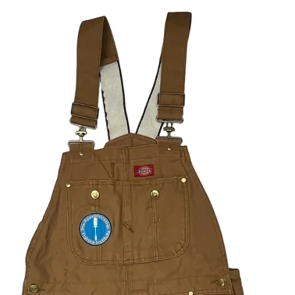 Dickies Double Knee Overalls - 34W 30L Brown Cotton - Image 5