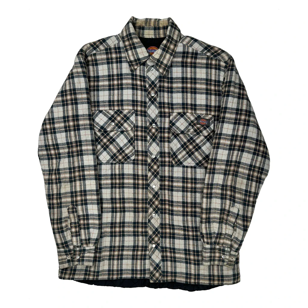 Dickies Checked Overshirt - Medium Beige Cotton