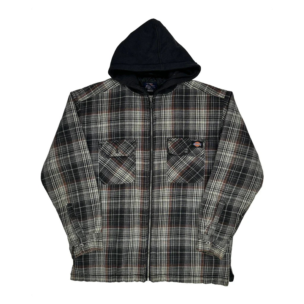 Dickies Checked Overshirt - Medium Black Cotton
