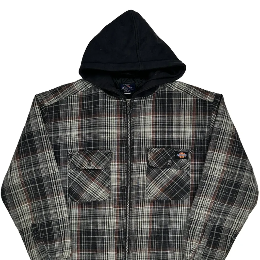 Dickies Checked Overshirt - Medium Black Cotton - Image 5