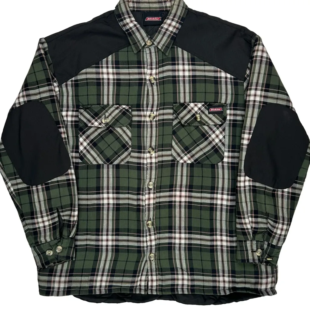 Dickies Checked Overshirt - XL Green Cotton - Image 5