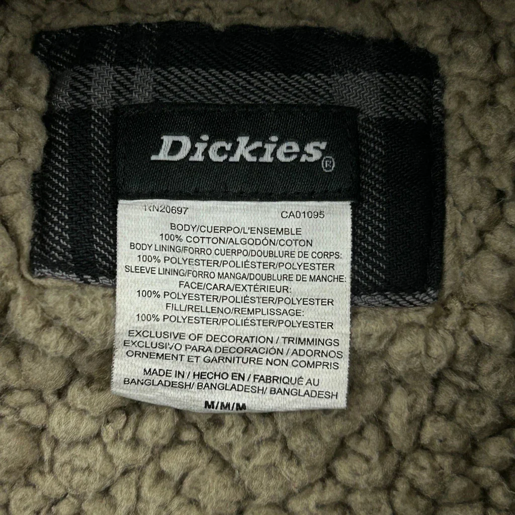 Dickies Checked Overshirt - Medium Grey Cotton - Image 3