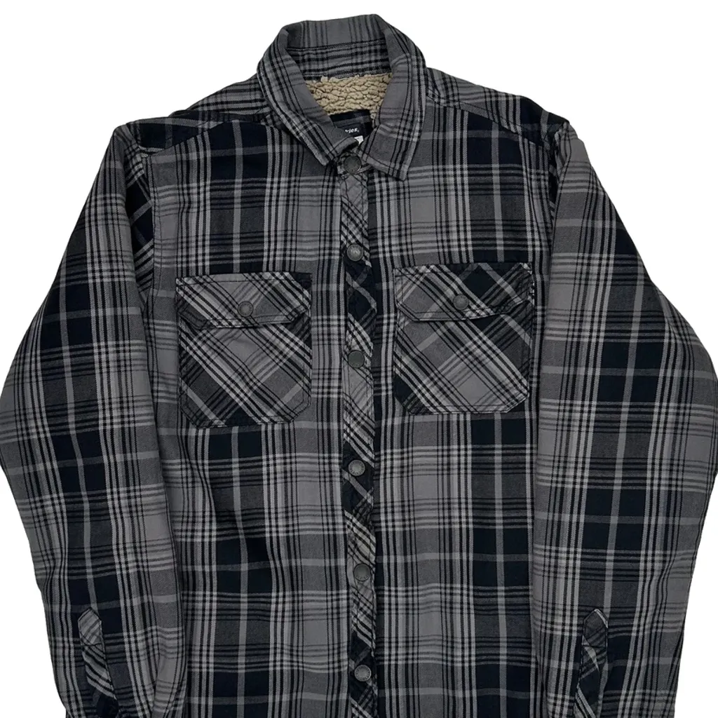 Dickies Checked Overshirt - Medium Grey Cotton - Image 4