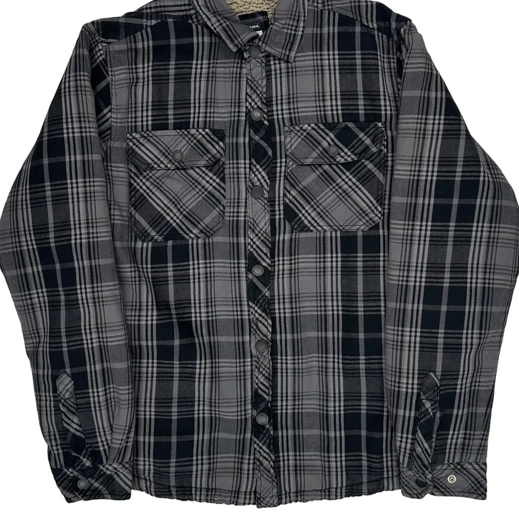 Dickies Checked Overshirt - Medium Grey Cotton - Image 5