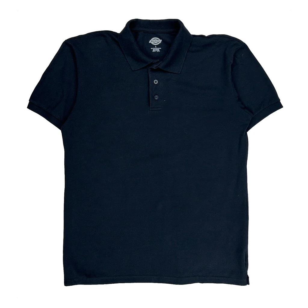 Dickies Polo Shirt - Large Black Cotton Blend