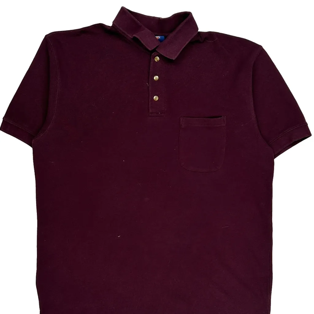 Dickies Polo Shirt - Large Burgundy Cotton - Image 4