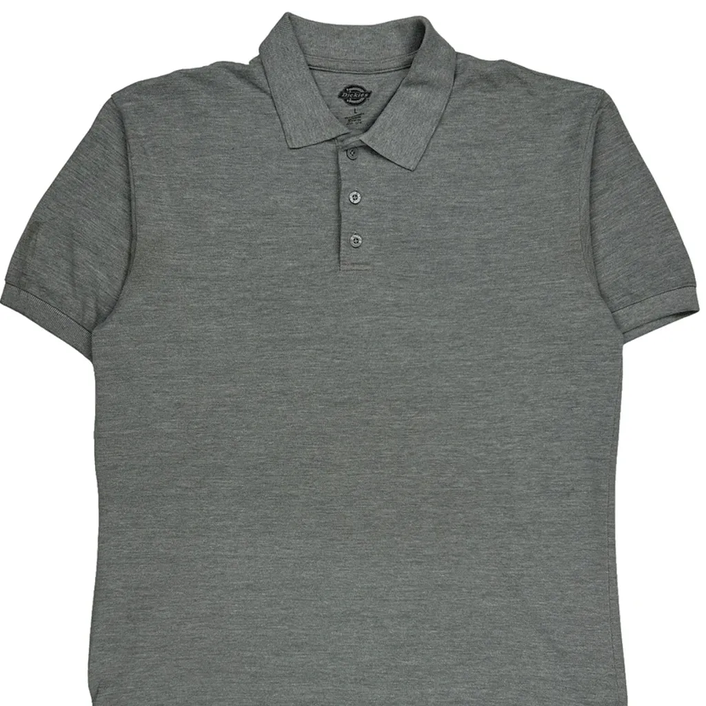Dickies Polo Shirt - Large Grey Cotton Blend - Image 5