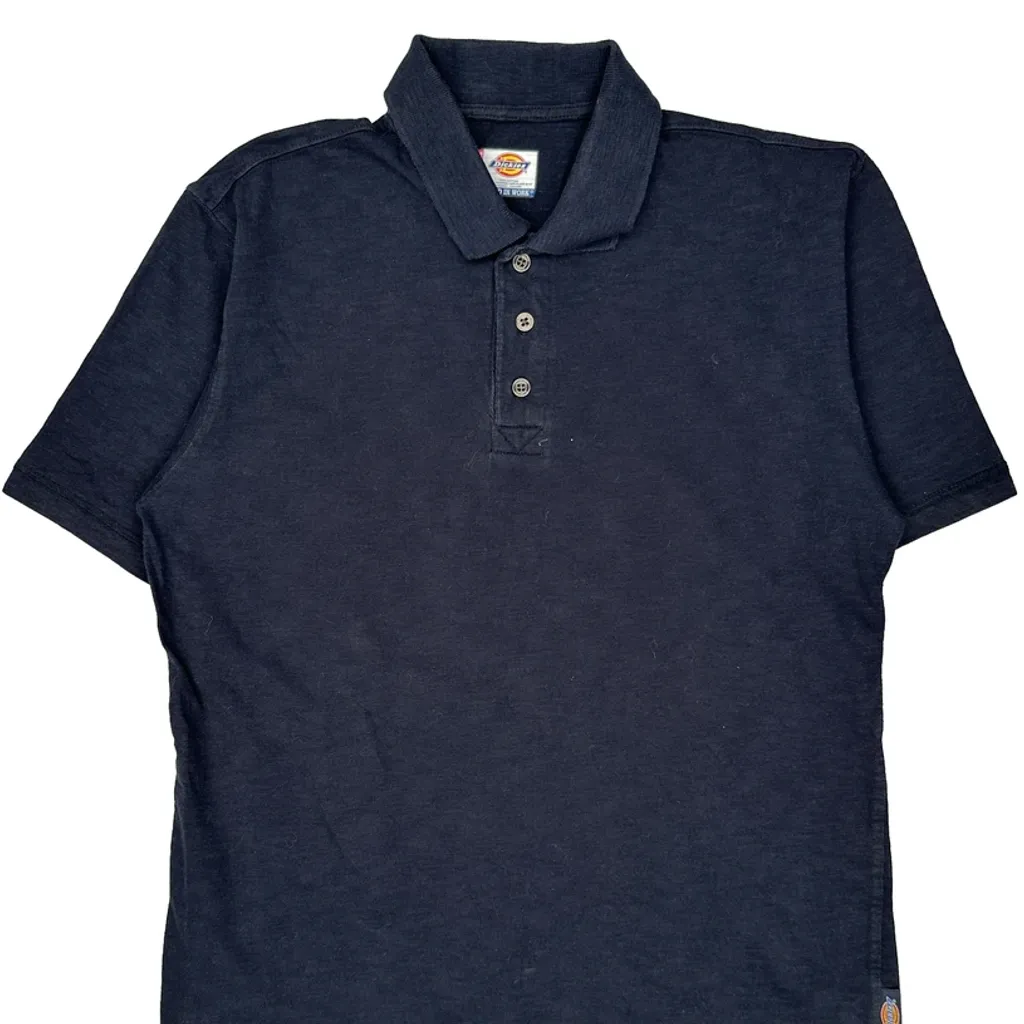 Dickies Polo Shirt - Medium Navy Cotton - Image 4
