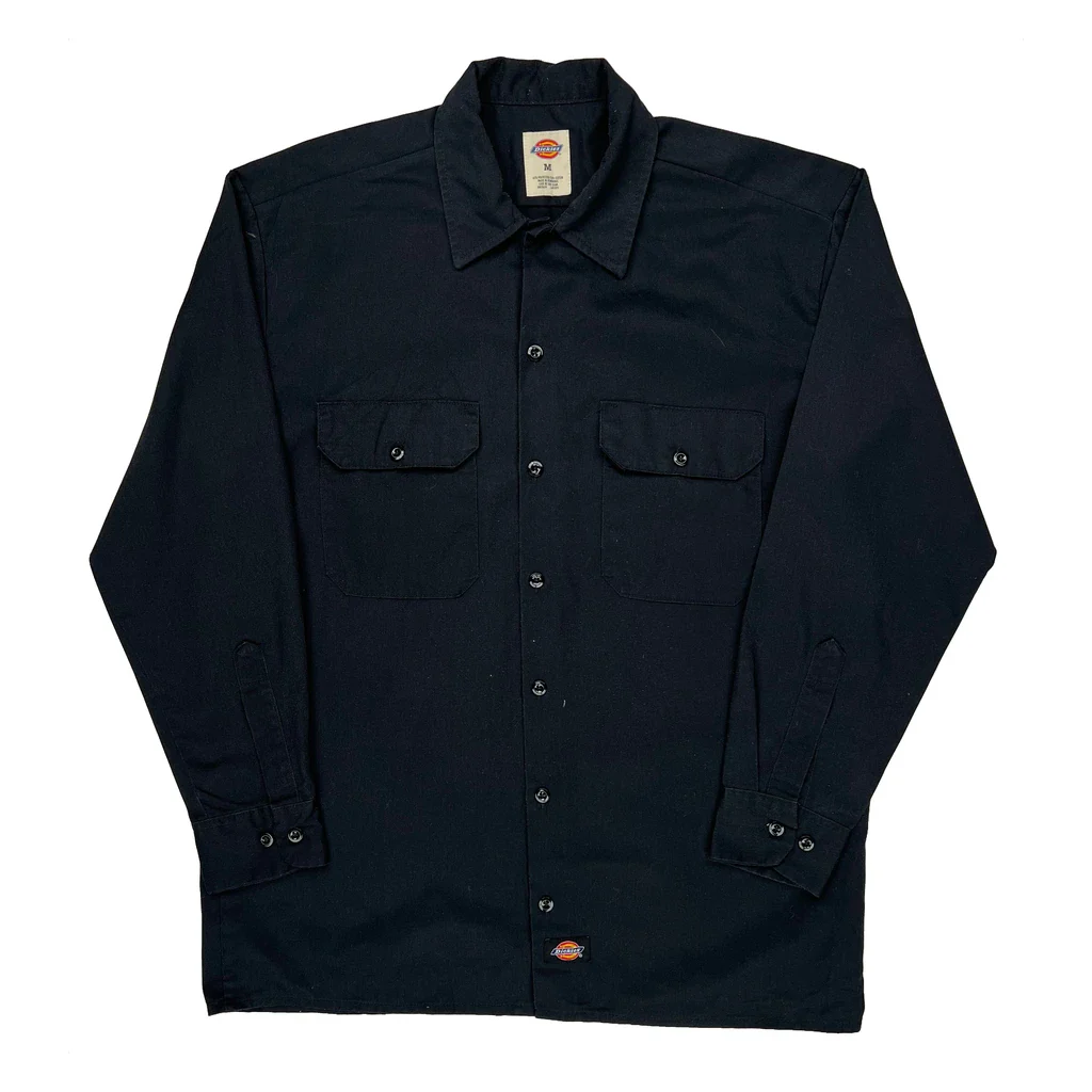 Dickies Shirt - Medium Black Polyester Blend