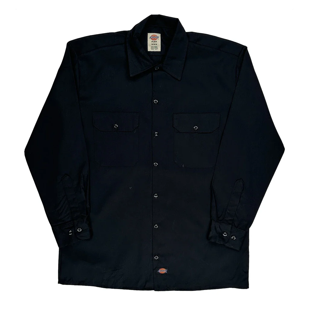 Dickies Shirt - Medium Black Cotton Blend