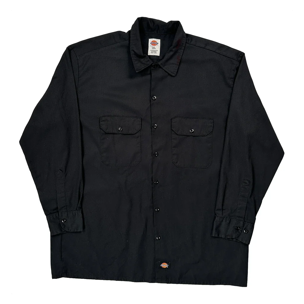 Dickies Shirt - XL Black Polyester Blend