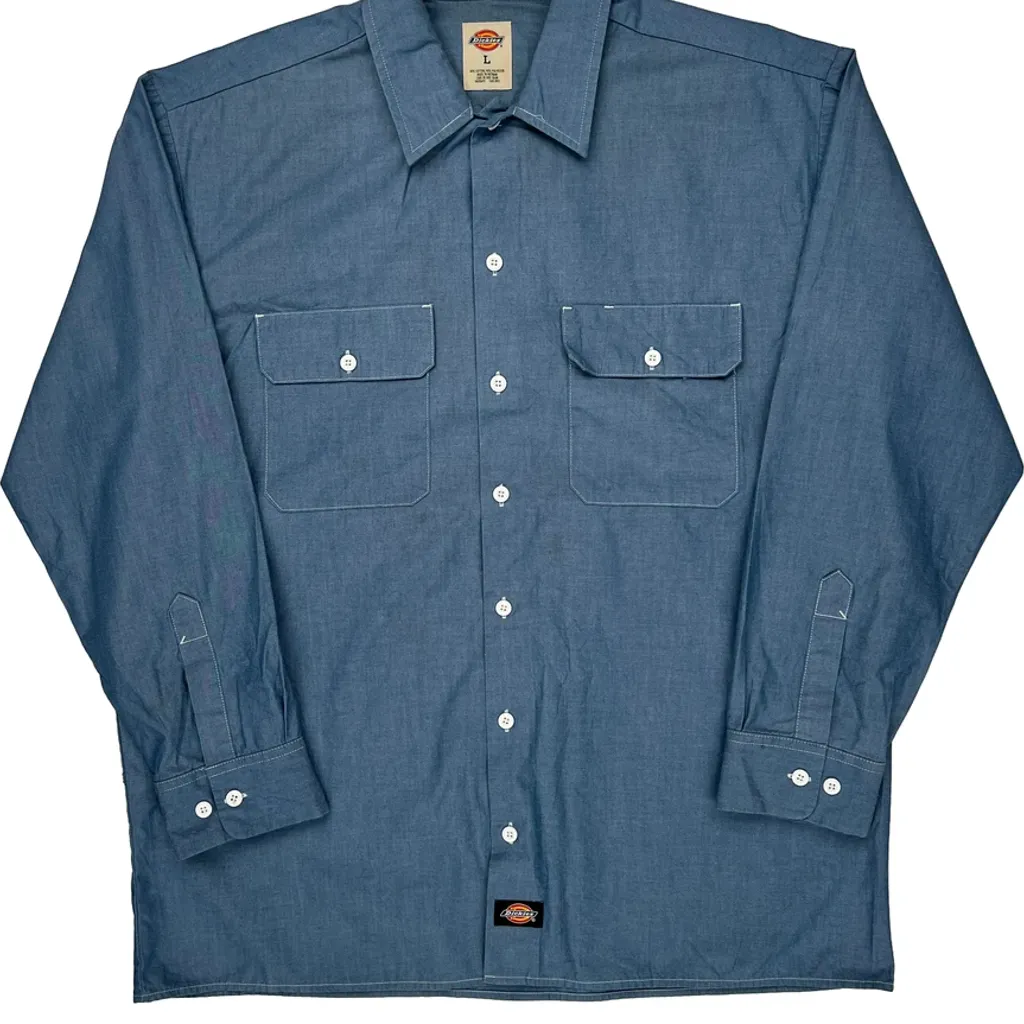 Dickies Shirt - Large Blue Cotton Blend - Image 4