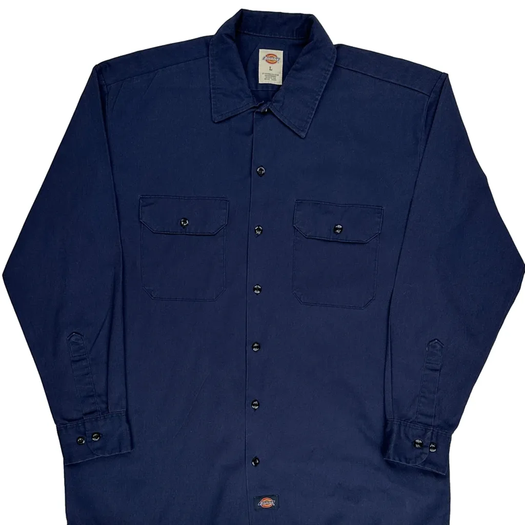 Dickies Shirt - Large Blue Polyester Blend - Image 5