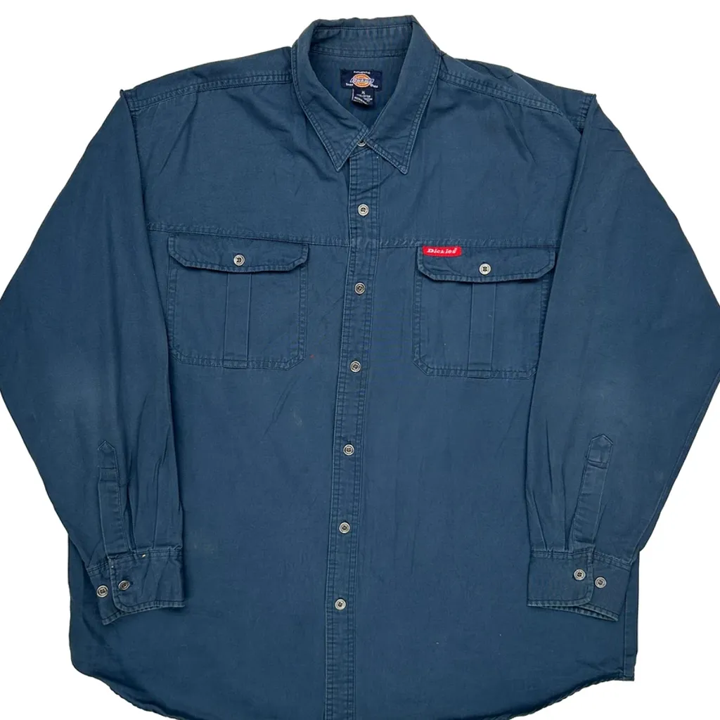Dickies Shirt - XL Blue Cotton - Image 4
