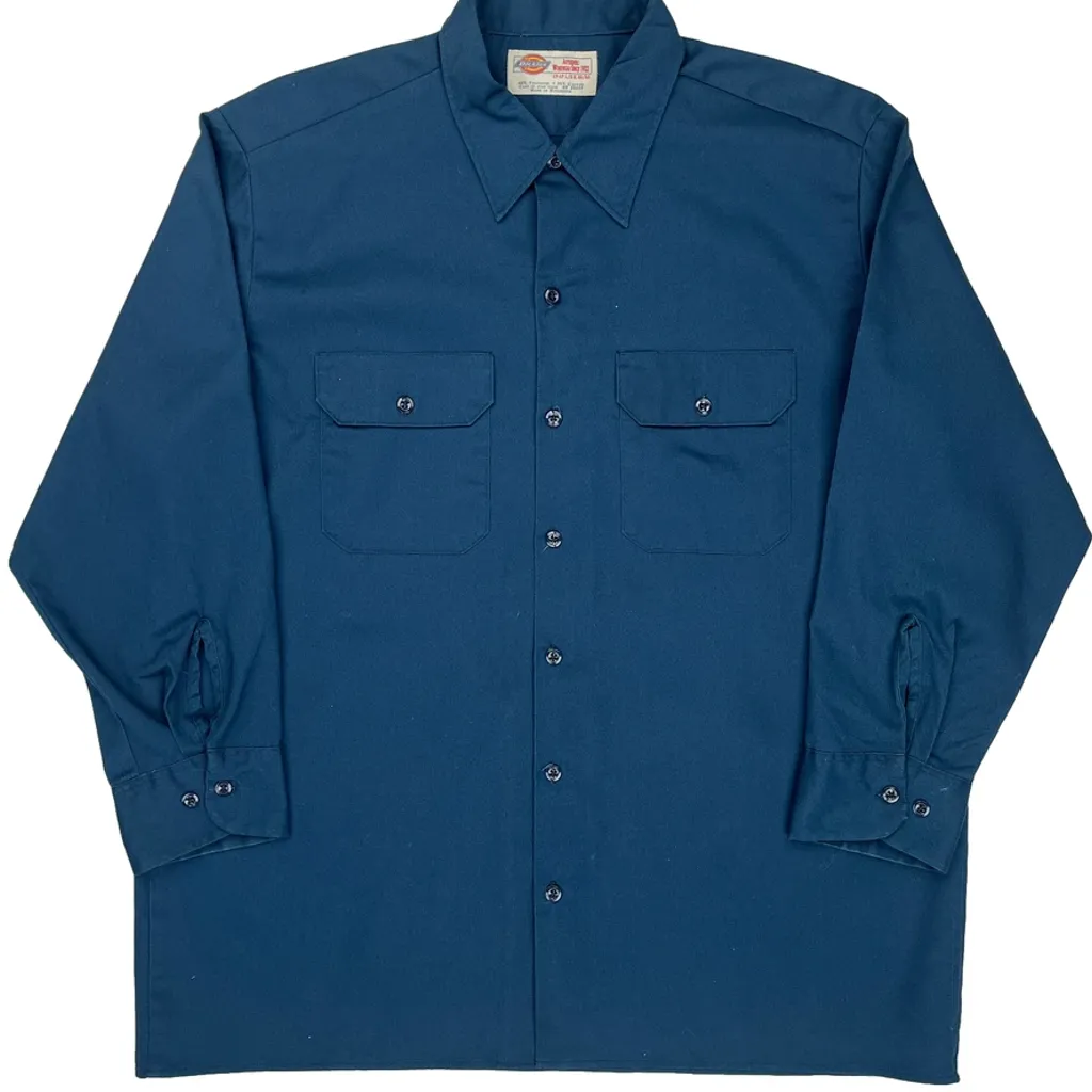 Dickies Shirt - XL Blue Polyester Blend - Image 5