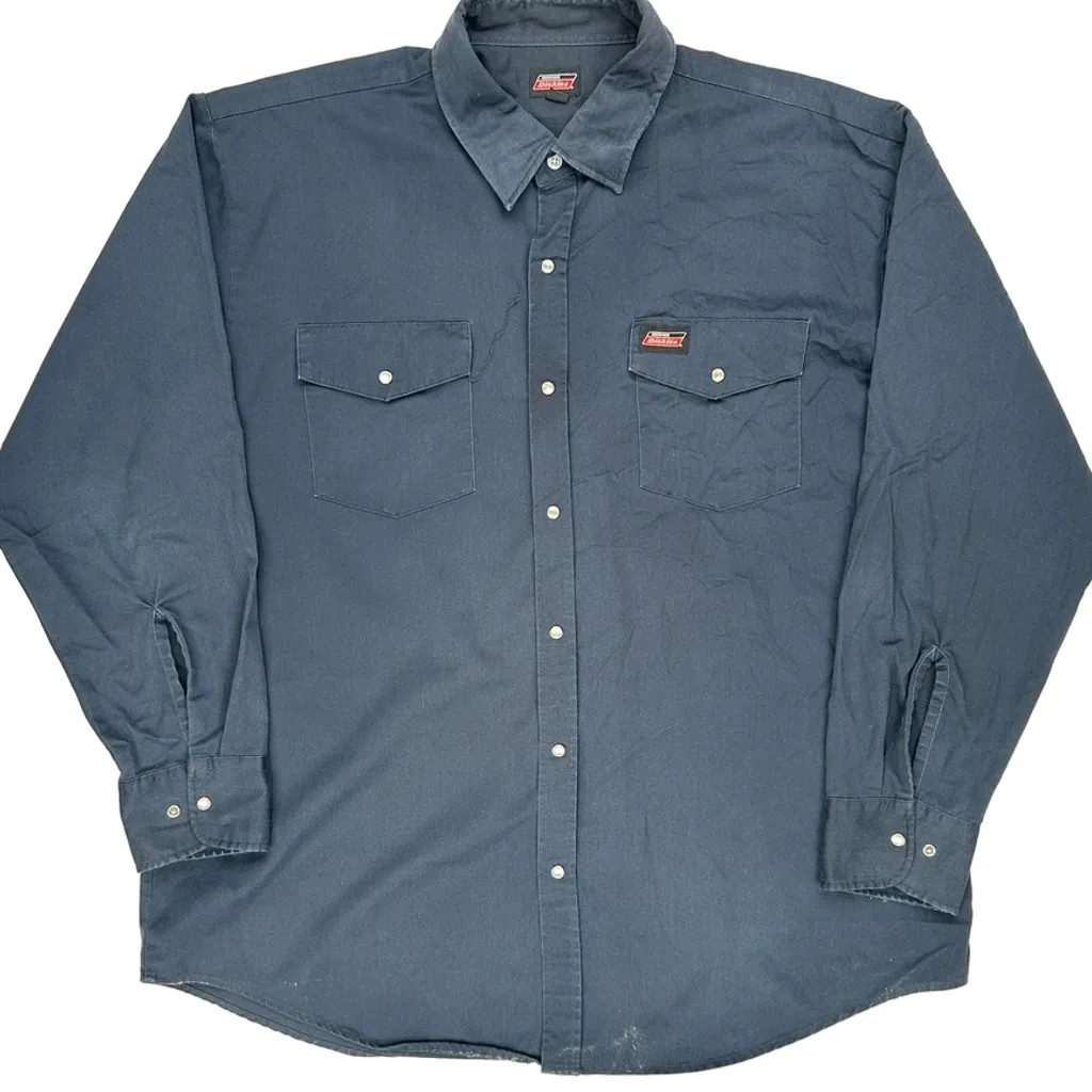 Dickies Shirt - XL Blue Cotton - Image 4