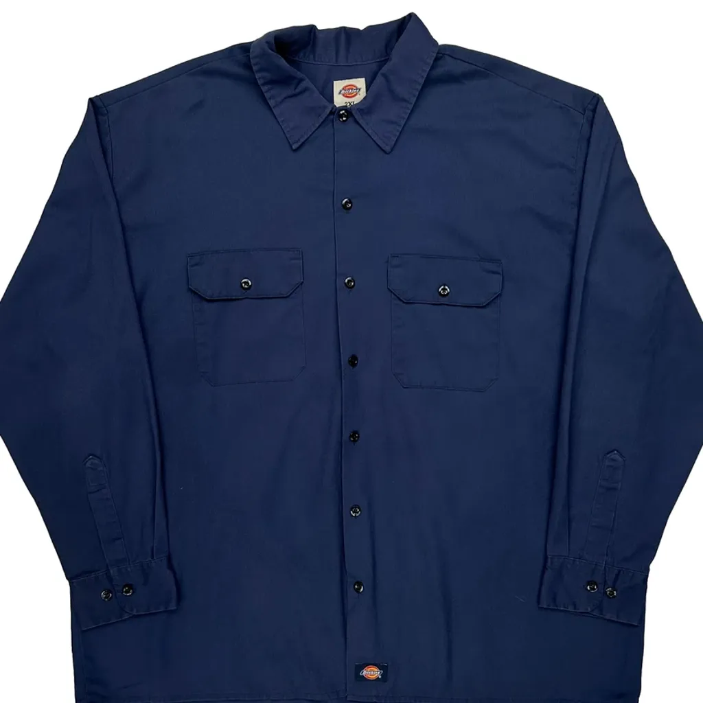 Dickies Shirt - 2XL Blue Polyester Blend - Image 4