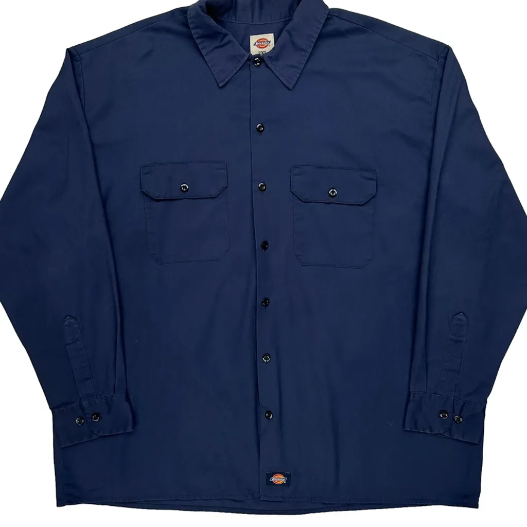 Dickies Shirt - 2XL Blue Polyester Blend - Image 5