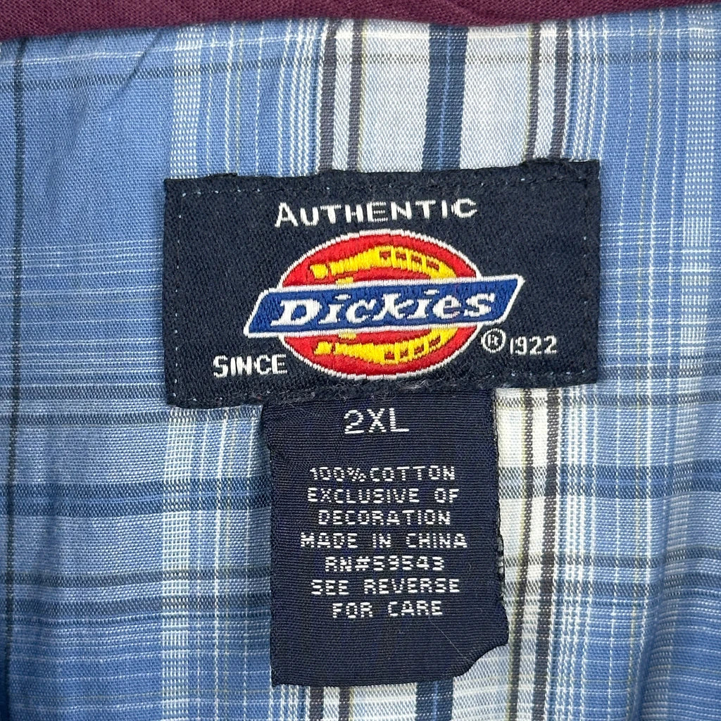 Dickies Checked Shirt - 2XL Blue Cotton - Image 3