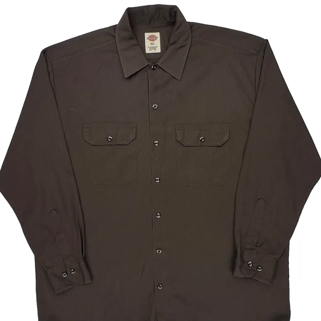 Dickies Shirt - XL Brown Polyester Blend - Image 5
