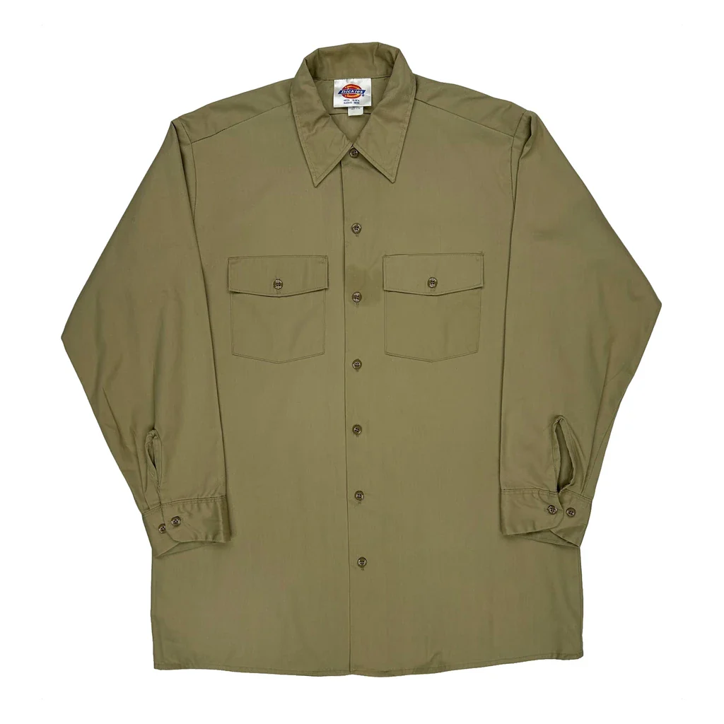 Dickies Shirt - Large Khaki Cotton