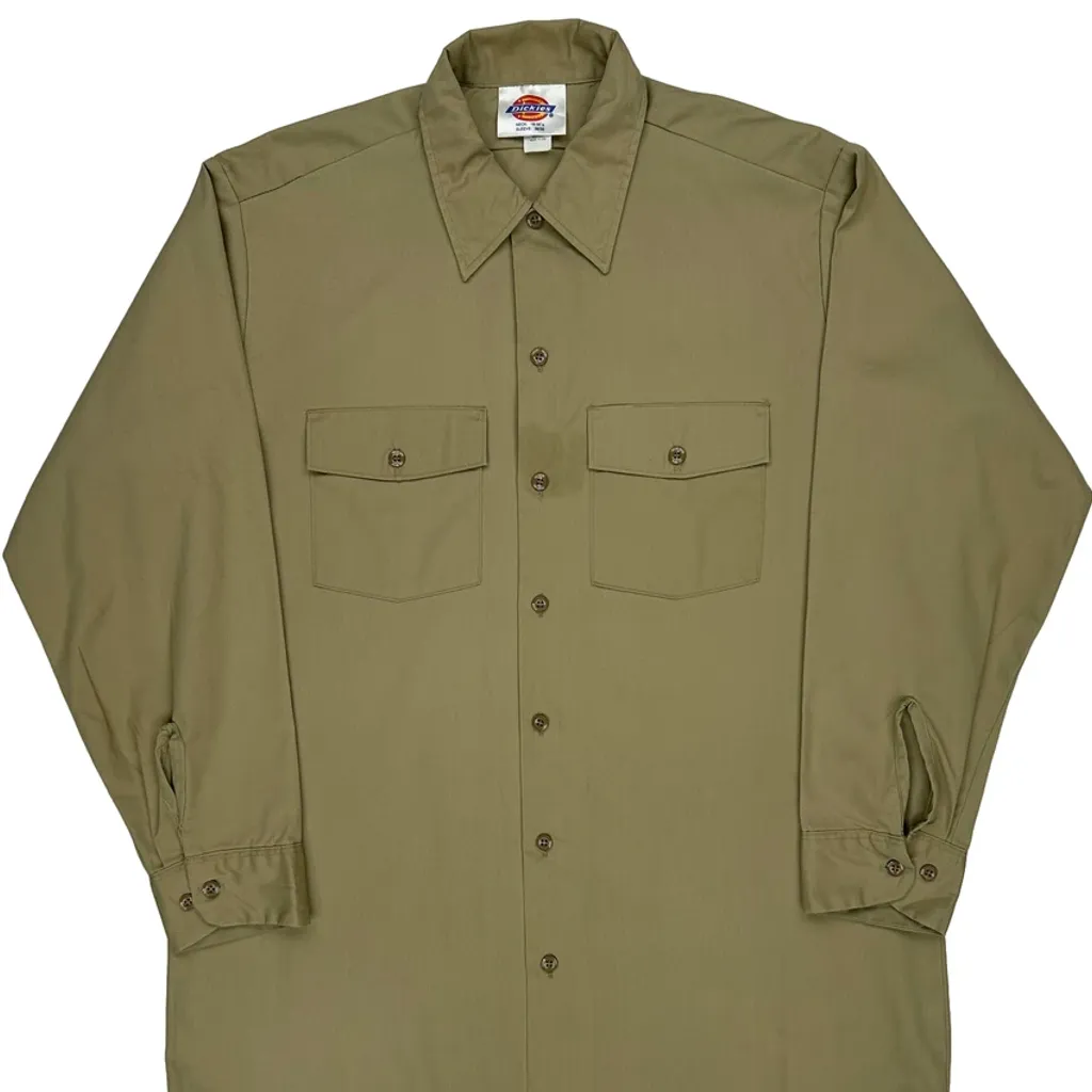 Dickies Shirt - Large Khaki Cotton - Image 4