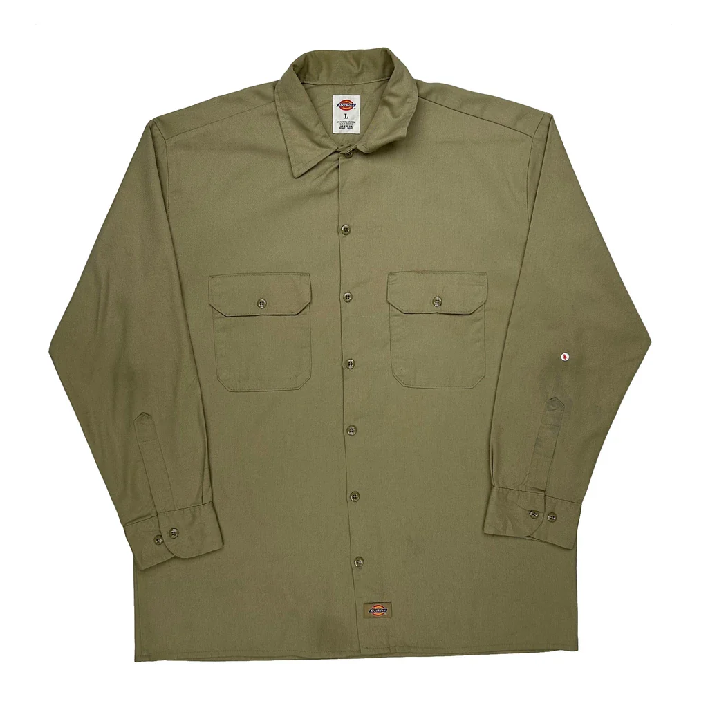 Dickies Shirt - Large Khaki Polyester Blend - Image 2