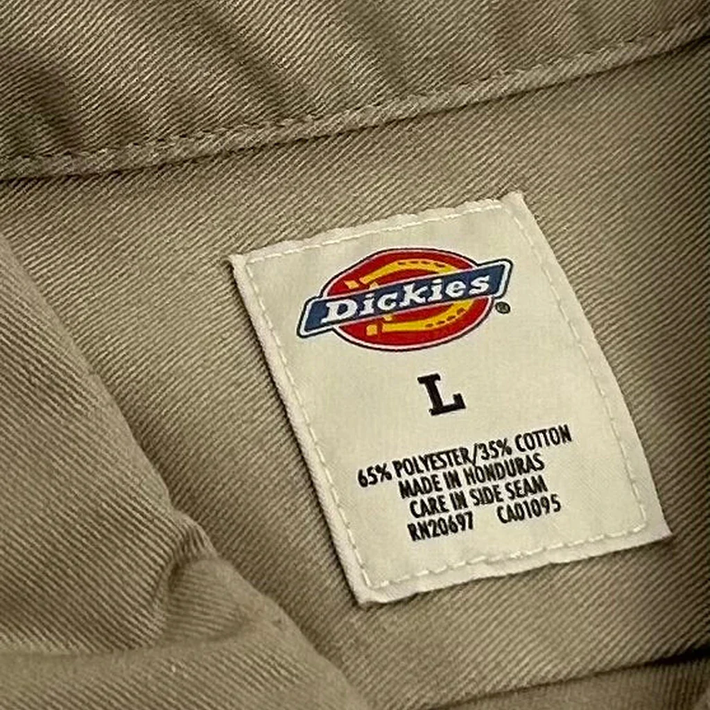 Dickies Shirt - Large Khaki Polyester Blend - Image 3