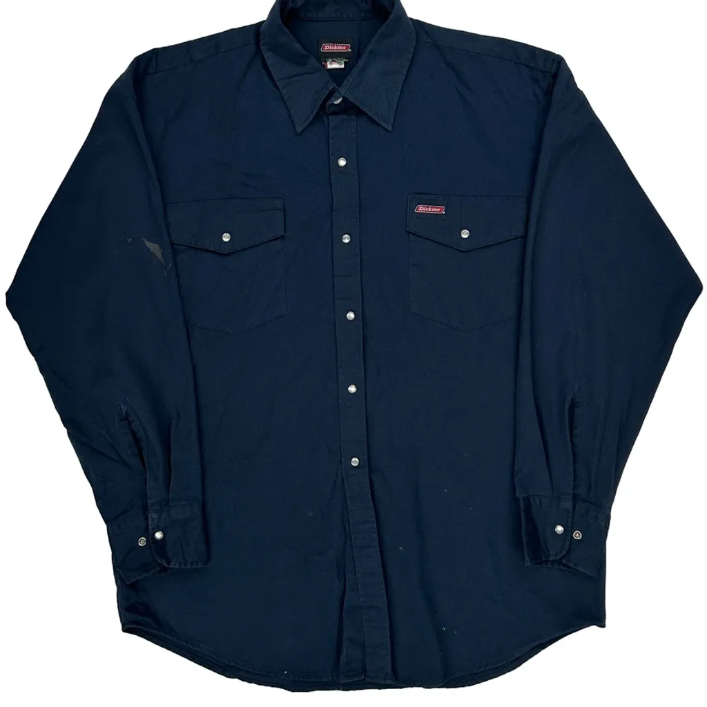 Dickies Shirt - Large Navy Cotton - Image 6