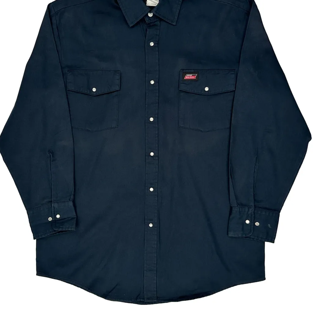 Dickies Shirt - Medium Navy Polyester Blend - Image 5