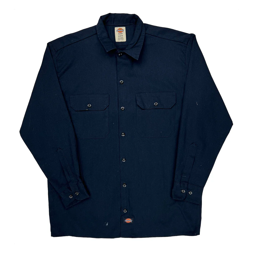 Dickies Shirt - Medium Navy Cotton