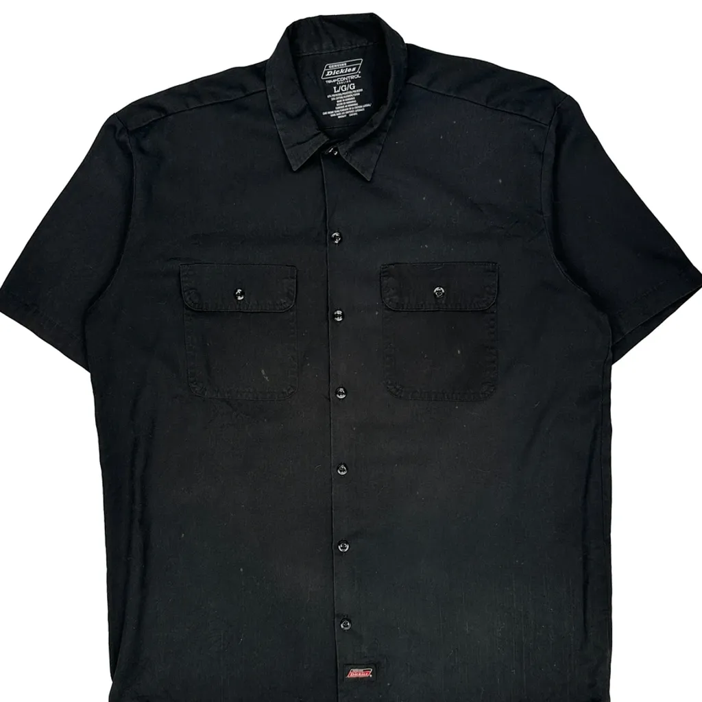 Dickies Short Sleeve Shirt - Large Black Polyester Blend - Image 4