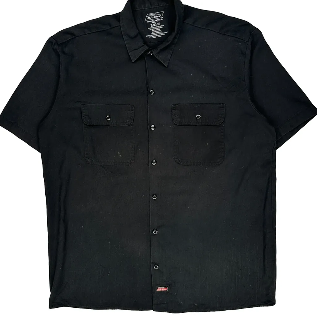 Dickies Short Sleeve Shirt - Large Black Polyester Blend - Image 5