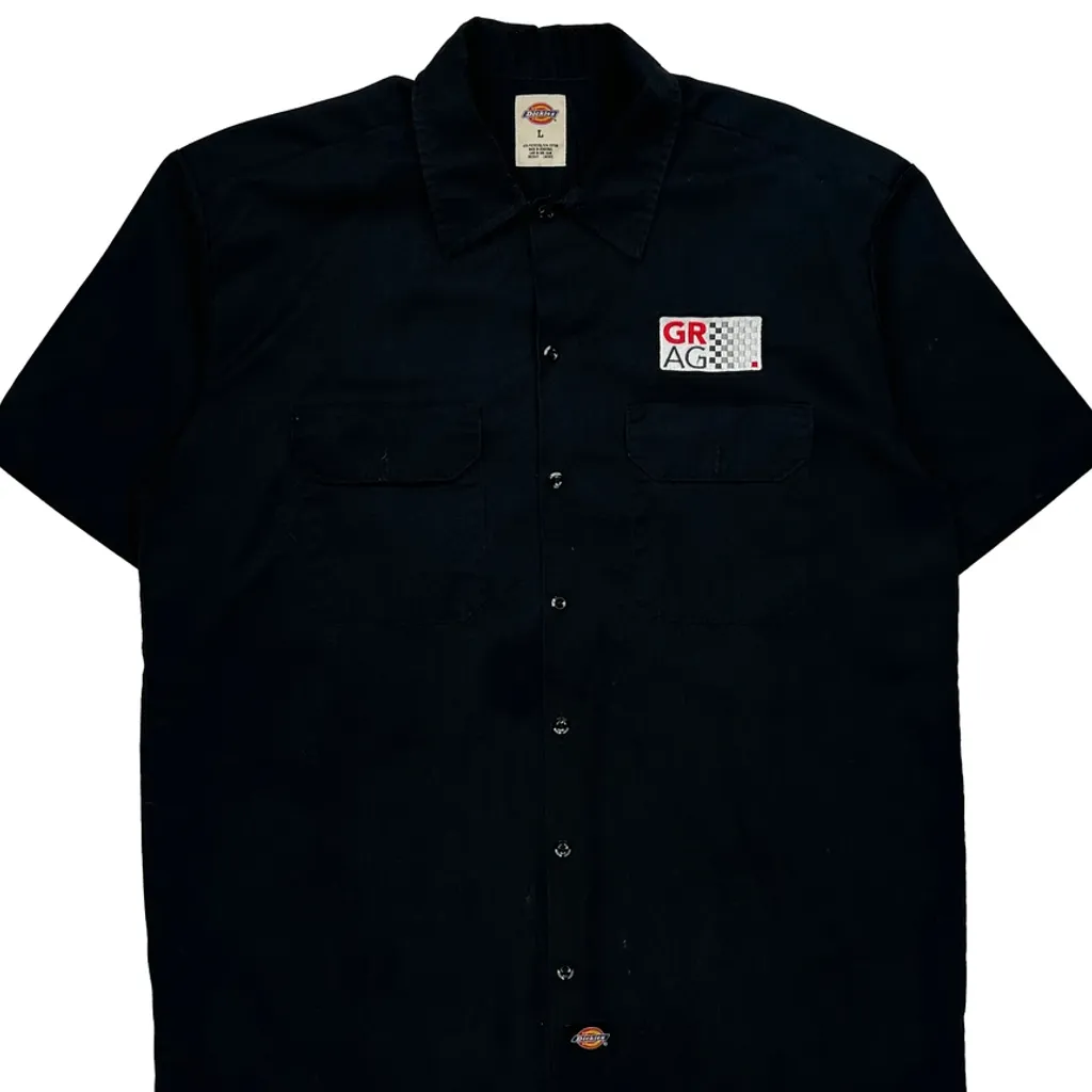Dickies Short Sleeve Shirt - Large Black Polyester Blend - Image 4